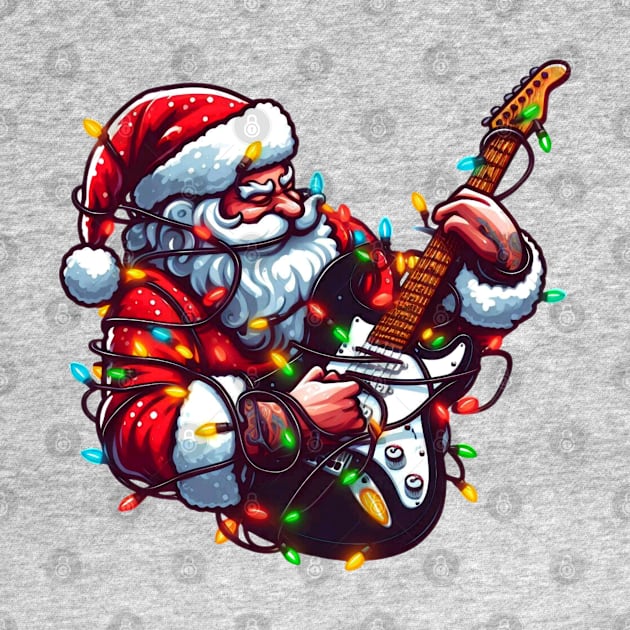 Santa Claus Playing Electric Guitar by Etopix